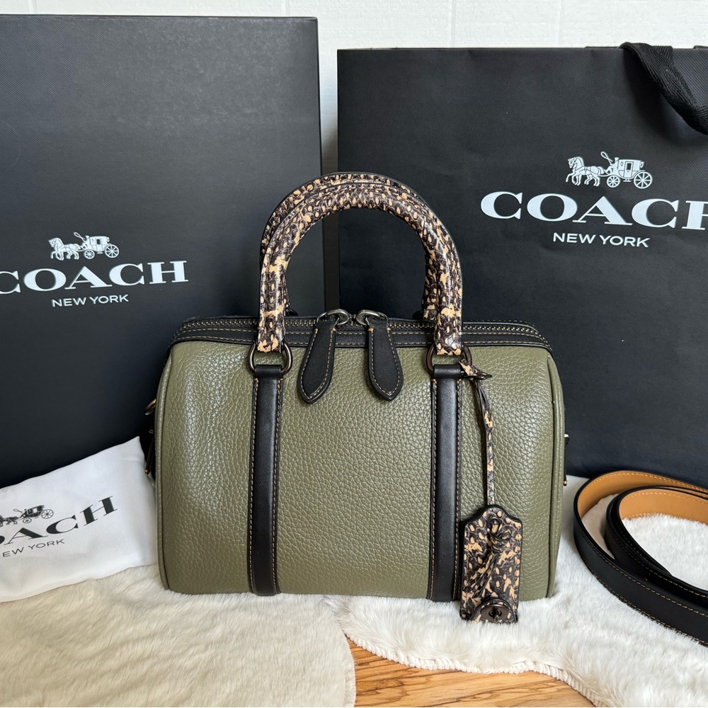 Coach Ruby Satchel 25 Snakeskin Detail Purse Handbag